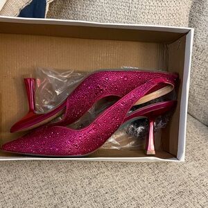 Betsey Johnson Fuchsia Rhinestone Heels